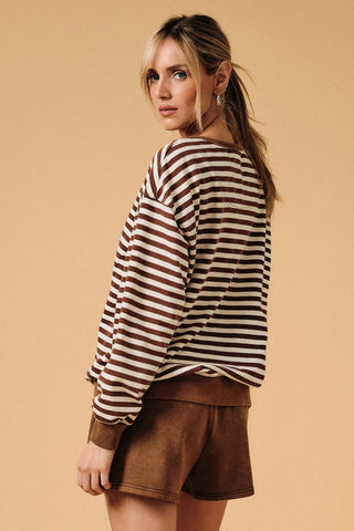 The Sutton Striped Terry Sweatshirt - Sugar Co.
