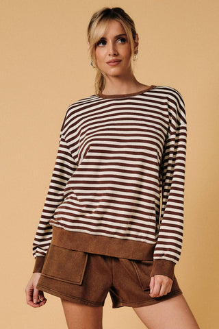 The Sutton Striped Terry Sweatshirt - Sugar Co.