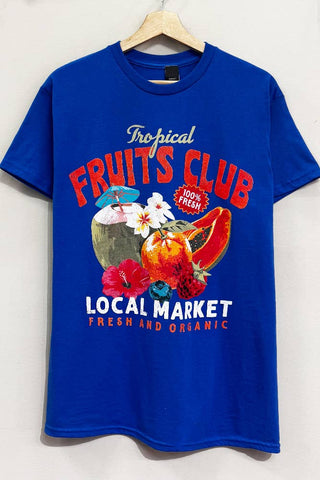 Tropical Fruits Club Blue T-Shirt - Sugar Co.
