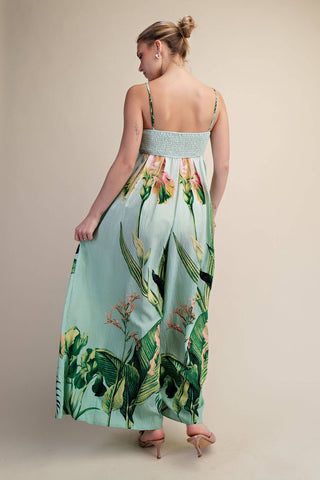 Tropical Wide - Leg Floral Jumpsuit - Sugar Co.