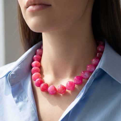 Unique Resin Necklace Blue - Sugar Co.