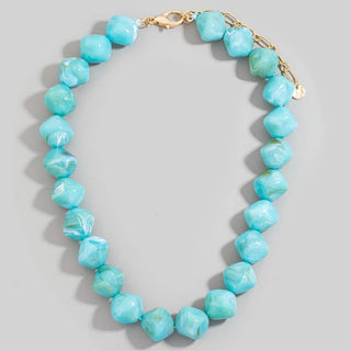 Unique Resin Necklace Blue - Sugar Co.