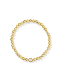 Mini Elaina Gold Stretch Bracelet in Pink Opalite Crystal
