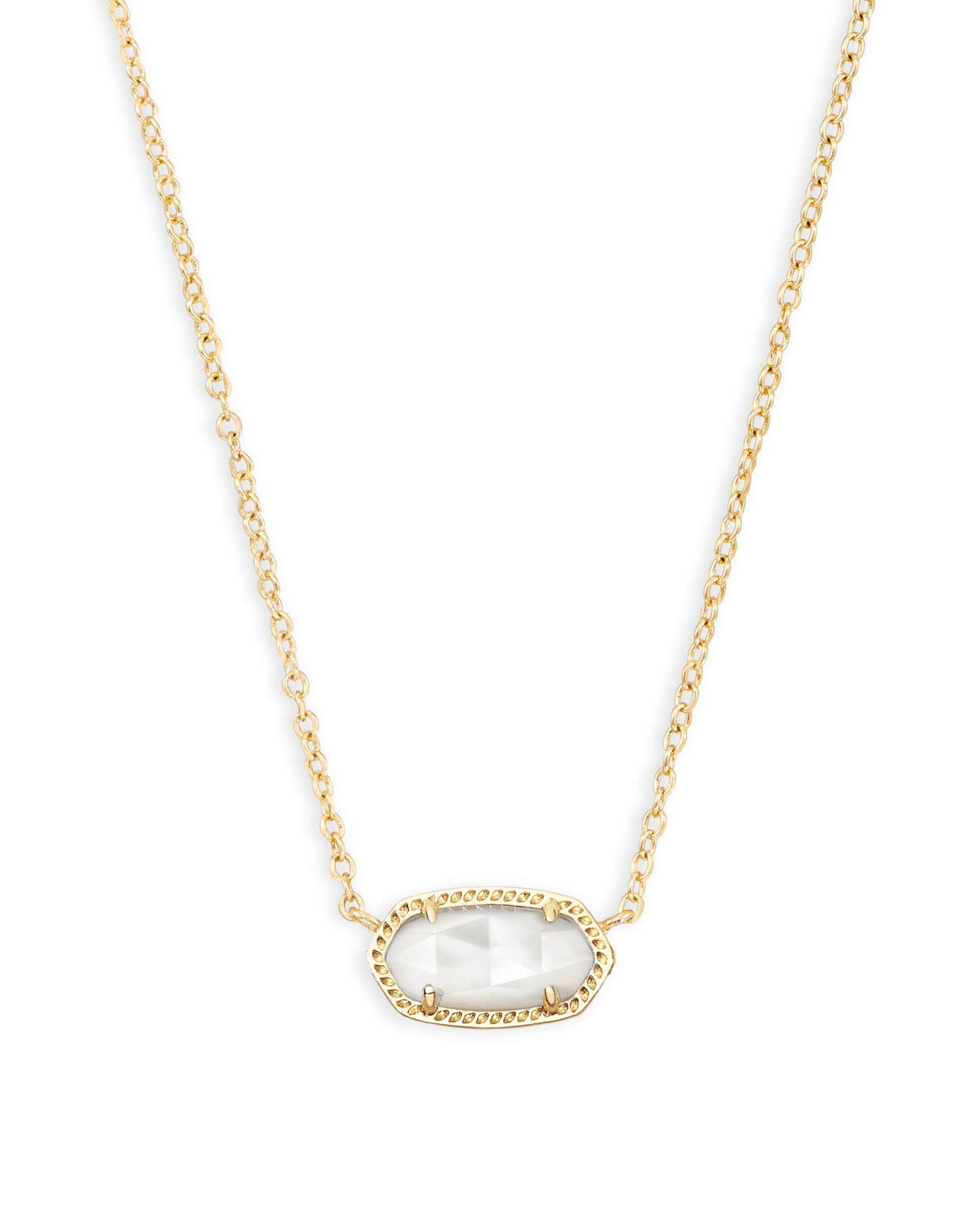 Elisa Pendant Necklace in Gold Ivory Mother of Pearl