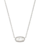 Elisa Pendant Necklace in Silver Ivory Mother of Pearl