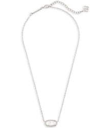 Elisa Pendant Necklace in Silver Ivory Mother of Pearl