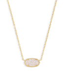 Elisa Short Pendant Necklace in Gold Iridescent Drusy