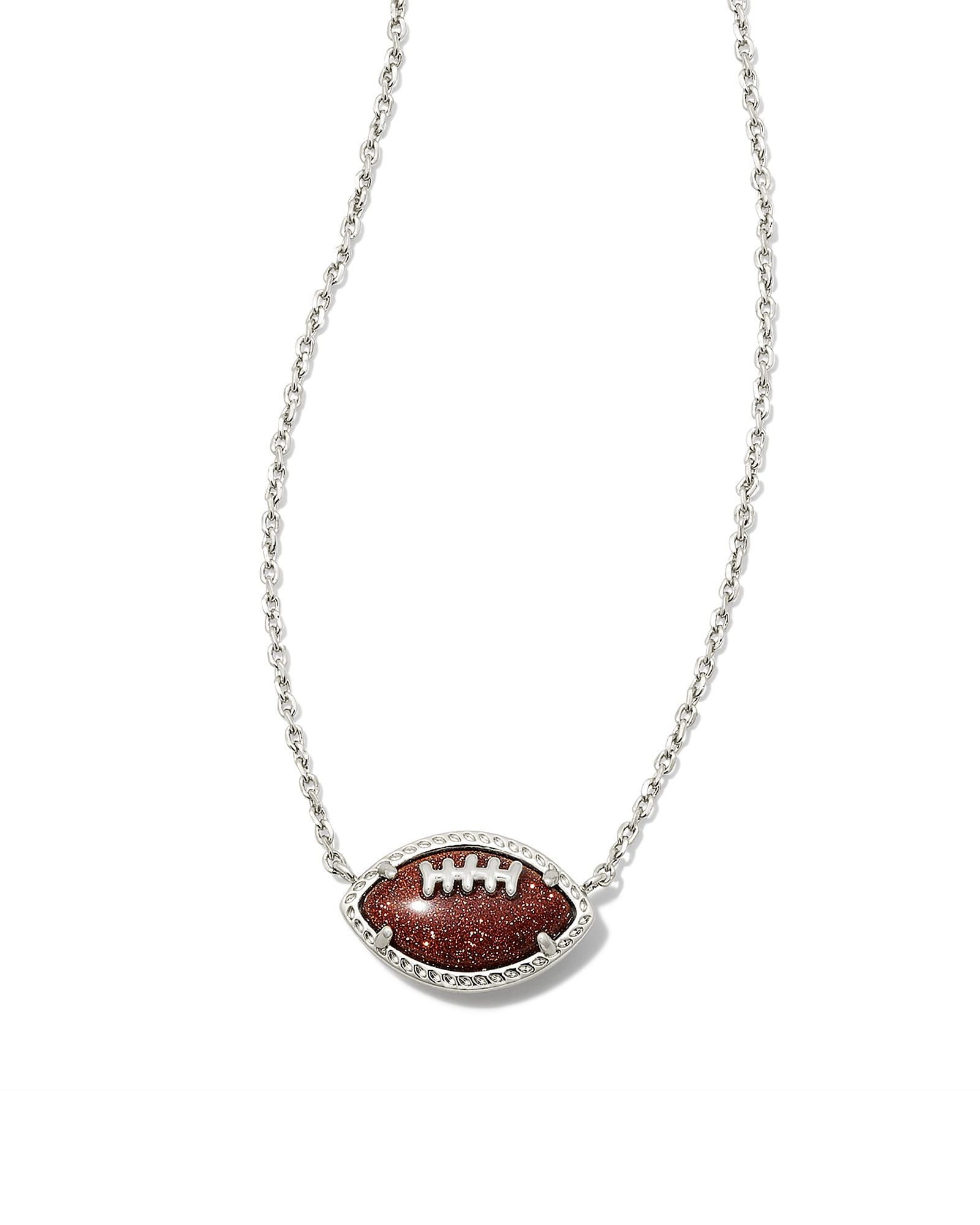 Football Silver Short Pendant Necklace