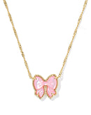 Haley Gold Bow Short Pendant Necklace