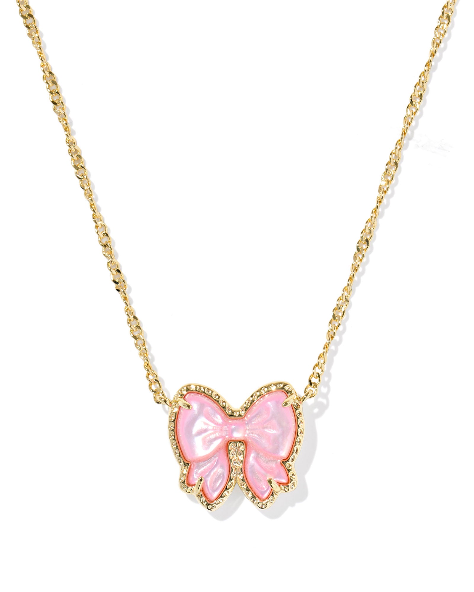 Haley Gold Bow Short Pendant Necklace
