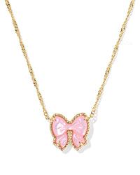 Haley Gold Bow Short Pendant Necklace