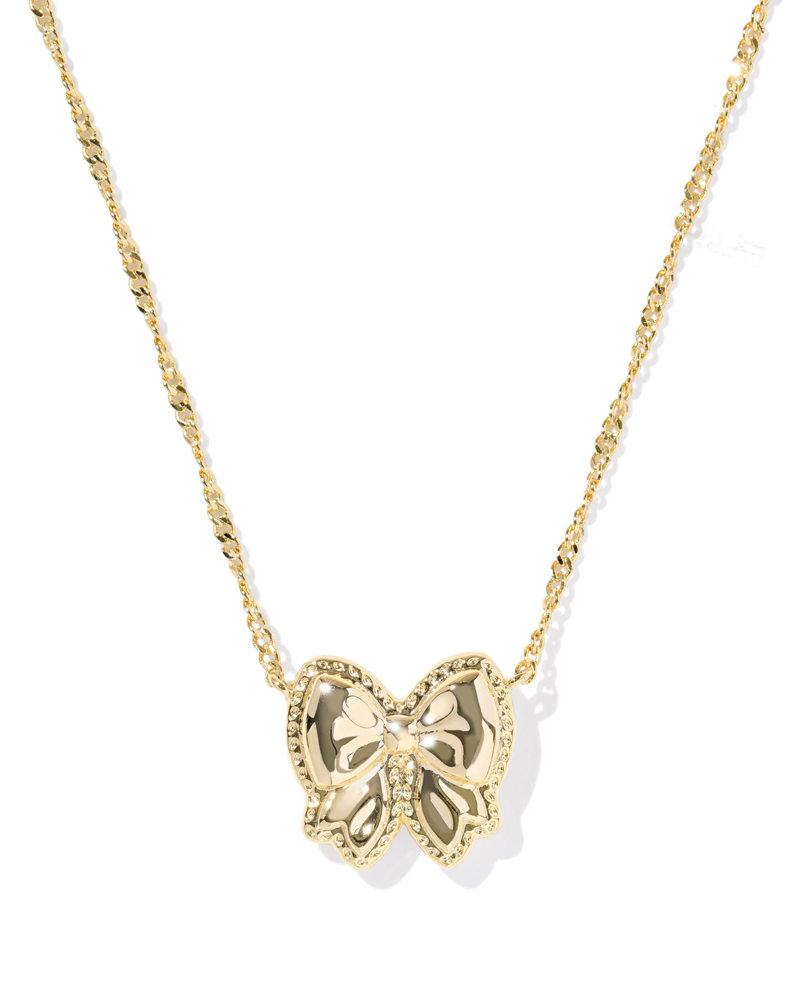 Haley Gold Bow Short Pendant Necklace