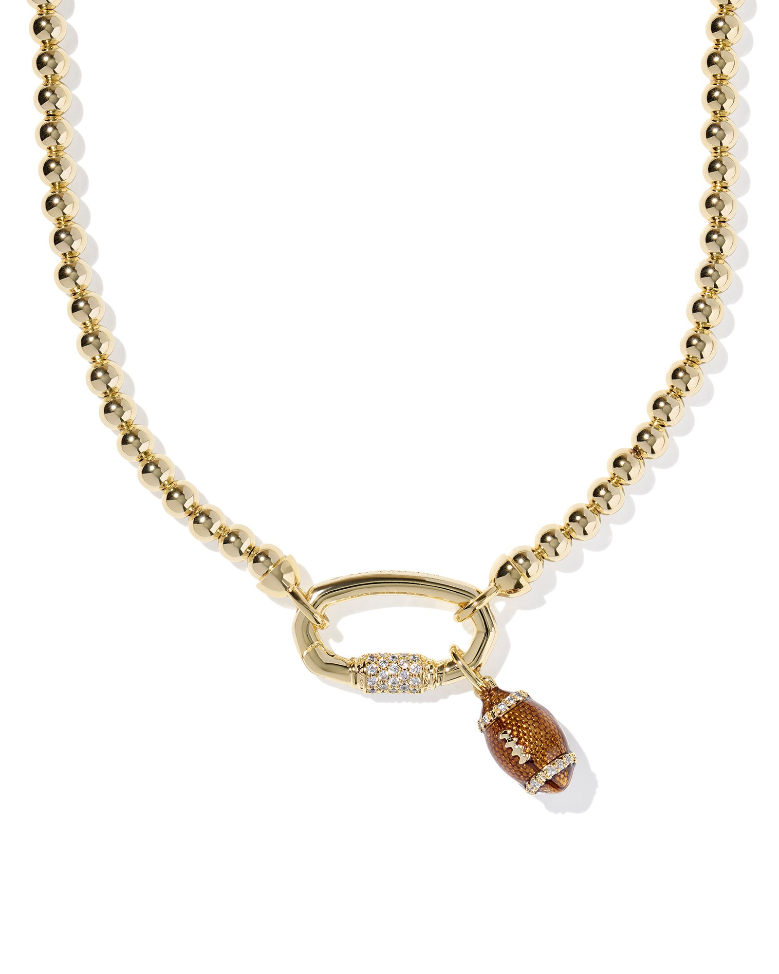 Football Gold Metal Strand Necklace.