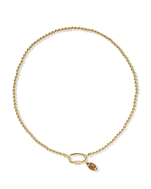 Football Gold Metal Strand Necklace.