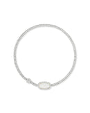 Grayson Stretch Bracelet in Rhodium Ivory Mother of Pearl