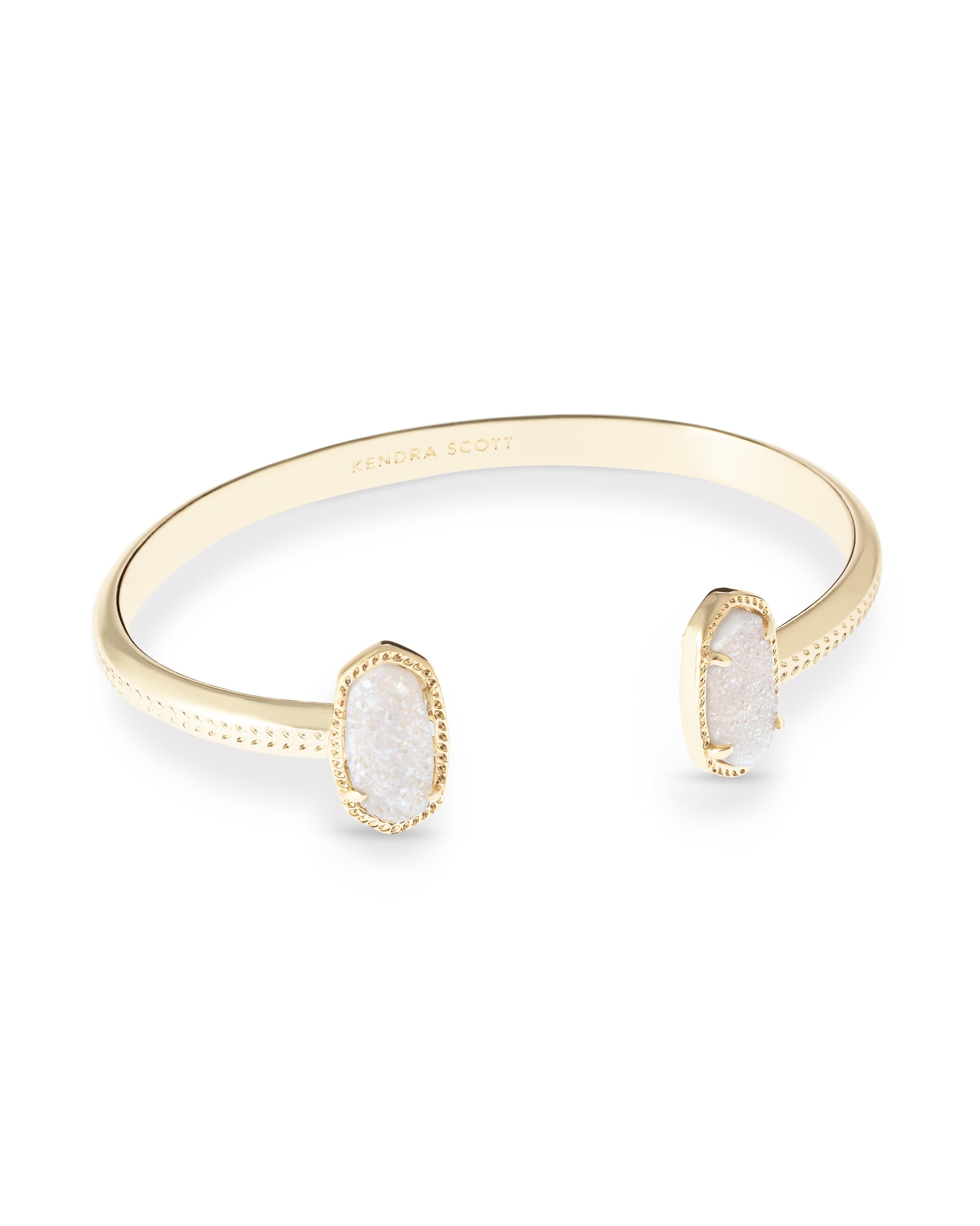 Elton Cuff Bracelet in Gold Iridescent Drusy