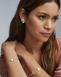 Elton Cuff Bracelet in Gold Iridescent Drusy