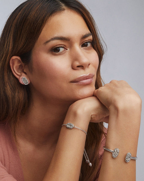 Elton Cuff Bracelet Rhodium Platinum