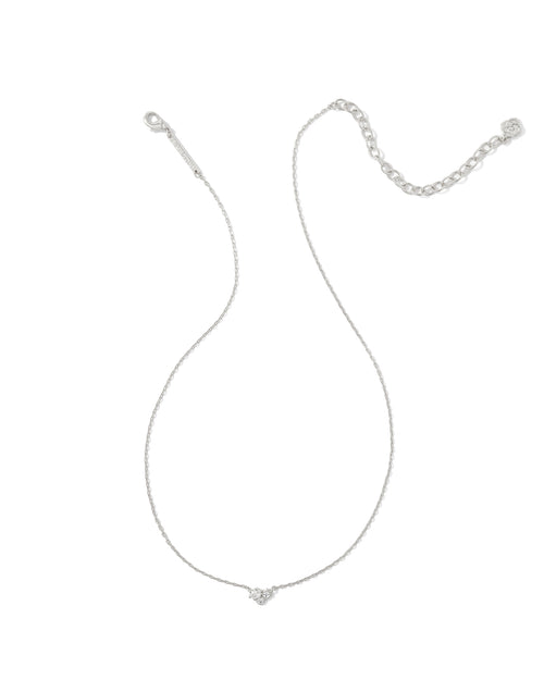 Henry Short Pendant Necklace in Rhodium