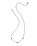 Mini Elisa Gold Three Stone Strand Necklace: Vintage Silver Golden Obsidian