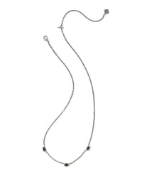 Mini Elisa Gold Three Stone Strand Necklace: Vintage Silver Golden Obsidian