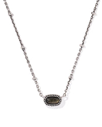Mini Elisa Satellite Short Pendant Necklace: Vintage Silver Golden Obsidian