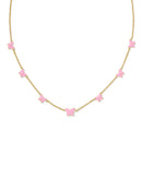 Lillia Butterfly Silver Enamel Strand Necklace Gold Pinkl Enamel