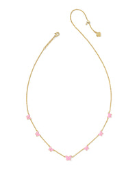 Lillia Butterfly Silver Enamel Strand Necklace Gold Pinkl Enamel