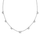 Lillia Butterfly Silver Enamel Strand Necklace Rhodium Pink Enamel