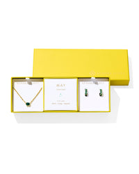 Cailin Birthstone Gift Set May Gold Green Crystal