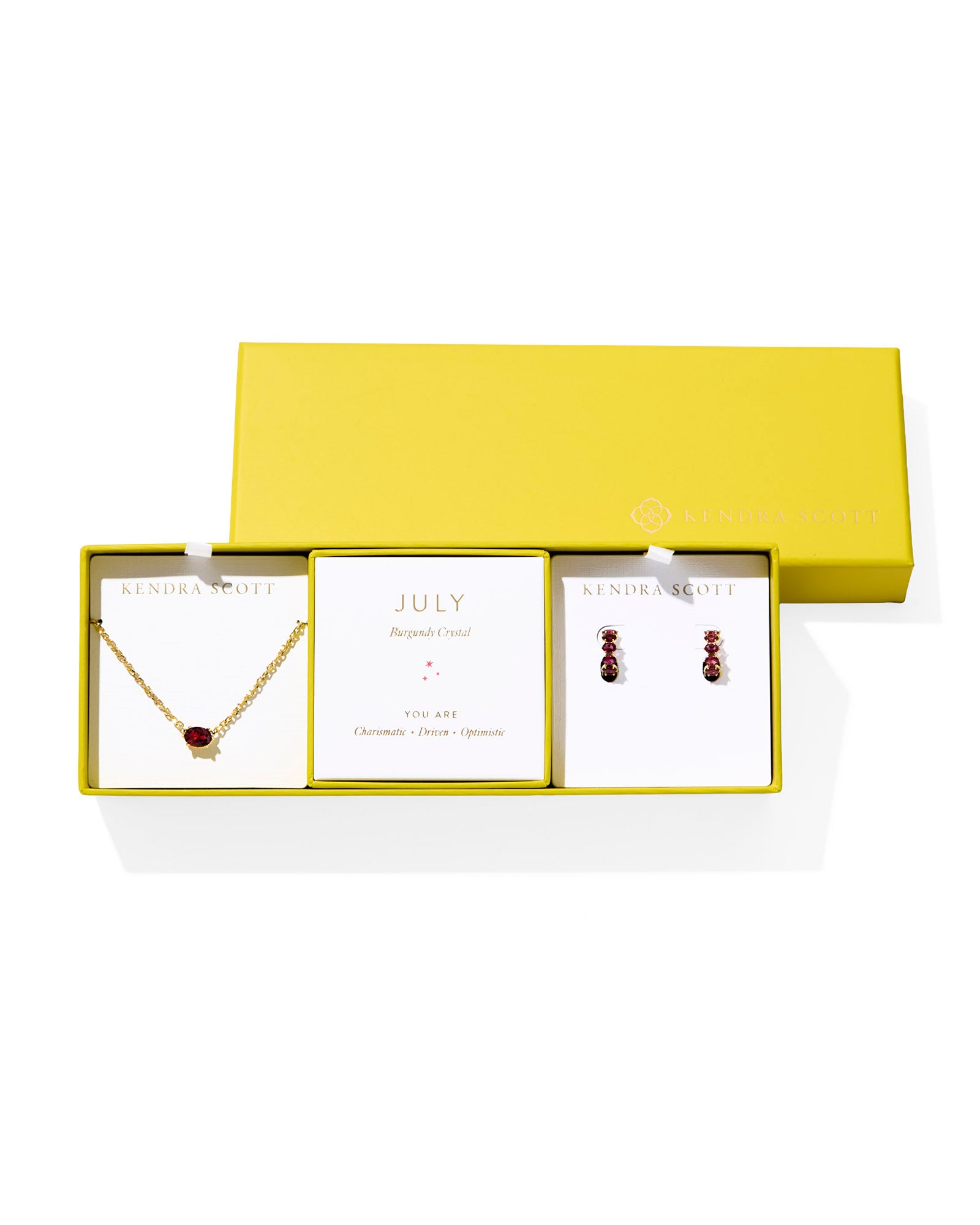 Cailin Birthstone Gift Set July Gold Burgundy Crystal