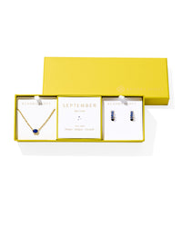 Cailin Birthstone Gift Set September Gold Blue Crystal