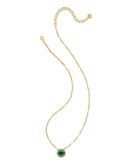 Bella Gold Short Pendant Necklace Dark Green Crystal