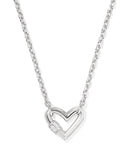 Emery Heart Silver Short Pendant Necklace