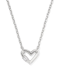 Emery Heart Silver Short Pendant Necklace