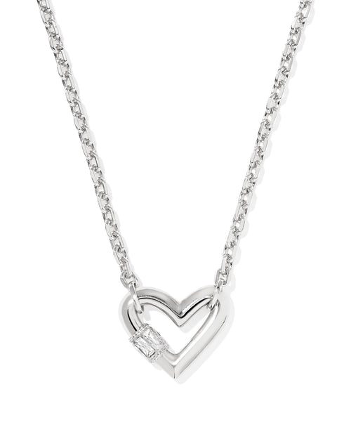Emery Heart Silver Short Pendant Necklace