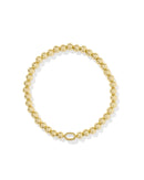 Mini Elaina Gold Stretch Bracelet in Ivory Mother of Pearl
