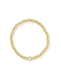 Mini Elaina Gold Stretch Bracelet in Ivory Mother of Pearl