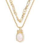 Daphne Bow Gold Multi Strand Necklace