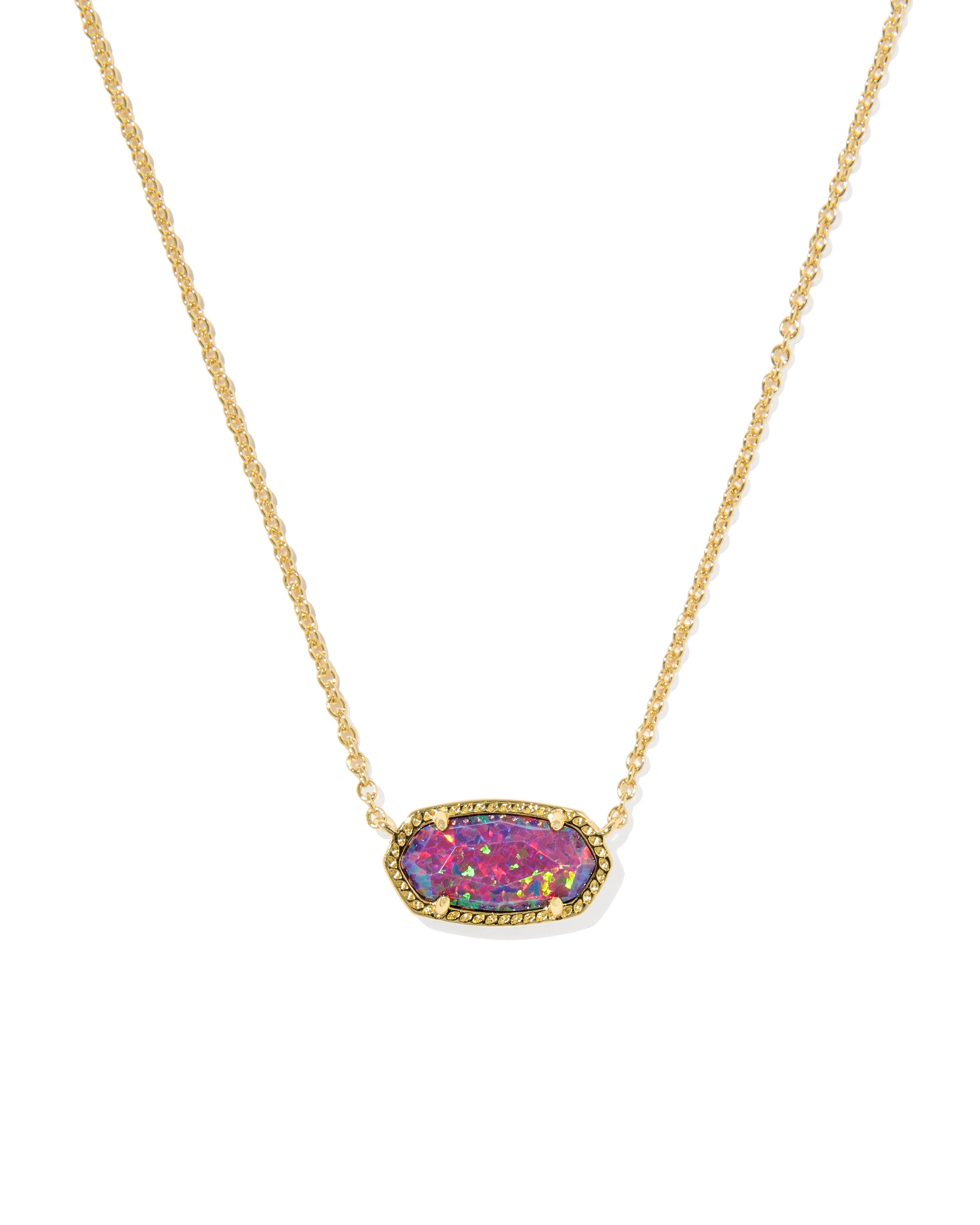 Elisa Gold Necklace Dark Lavender Kyocera Opal