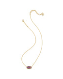 Elisa Gold Necklace Dark Lavender Kyocera Opal