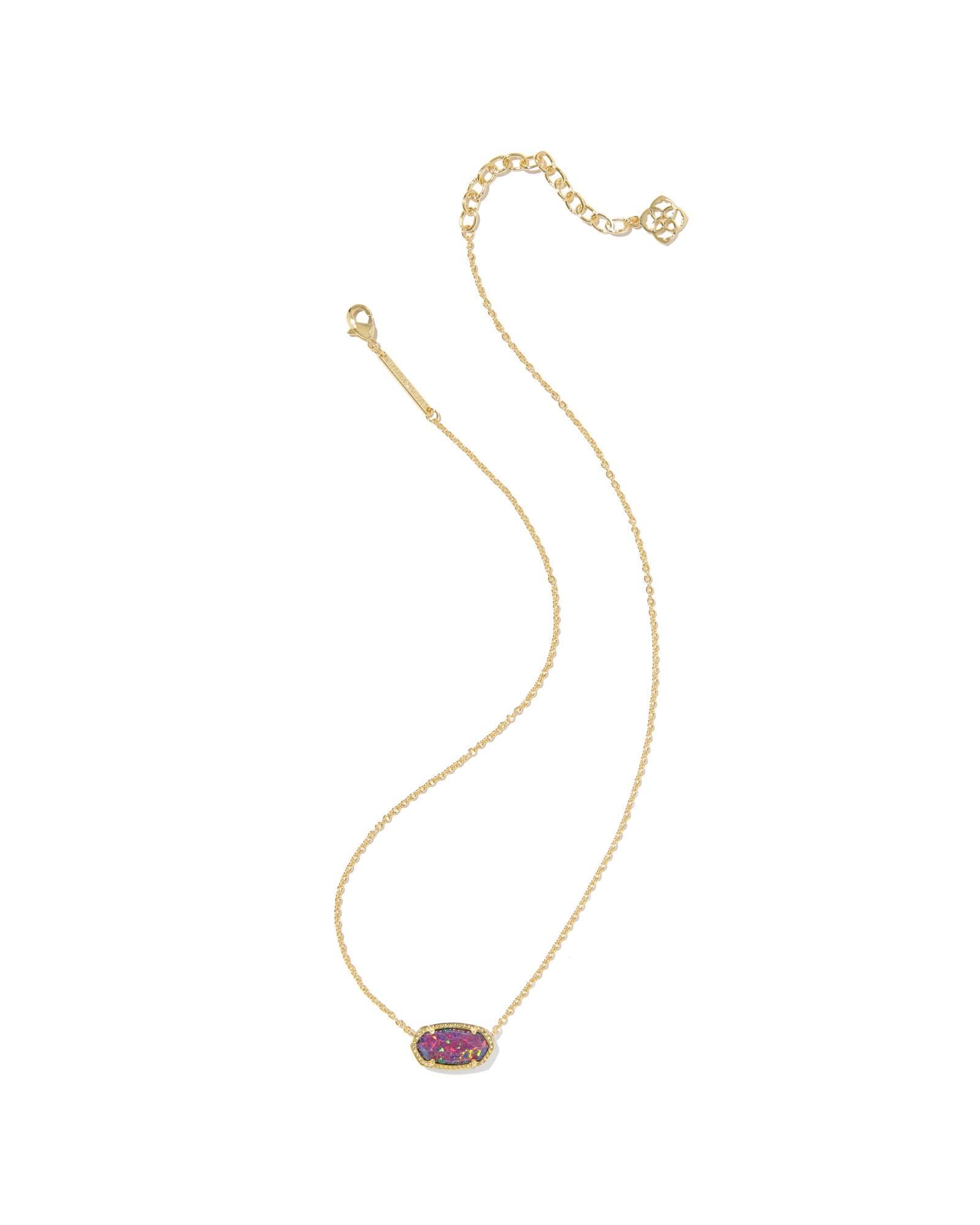 Elisa Gold Necklace Dark Lavender Kyocera Opal