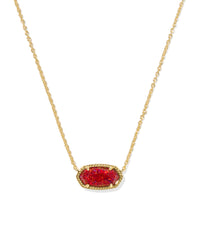 Elisa Gold Necklace Red Kyocera Opal