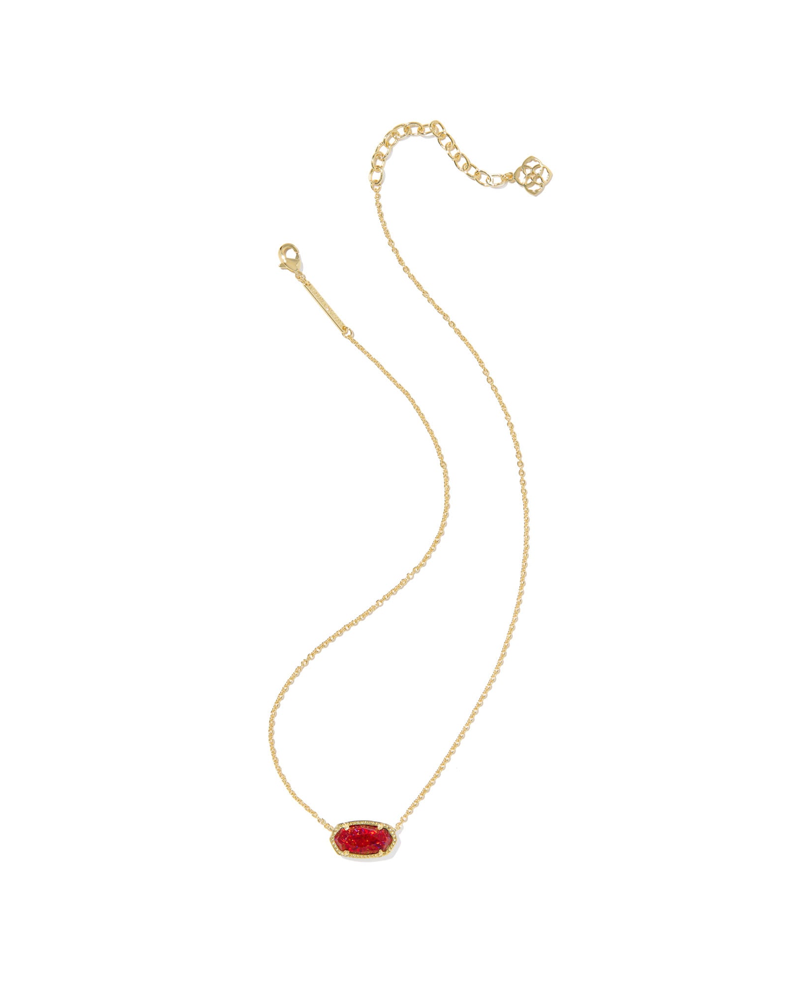 Elisa Gold Necklace Red Kyocera Opal