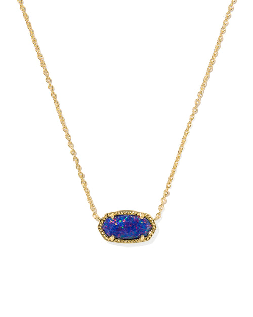 Elisa Gold Necklace ndigo Kyocera Opal