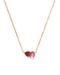 Tatum Gold Pink Mix Short Pendant Necklace