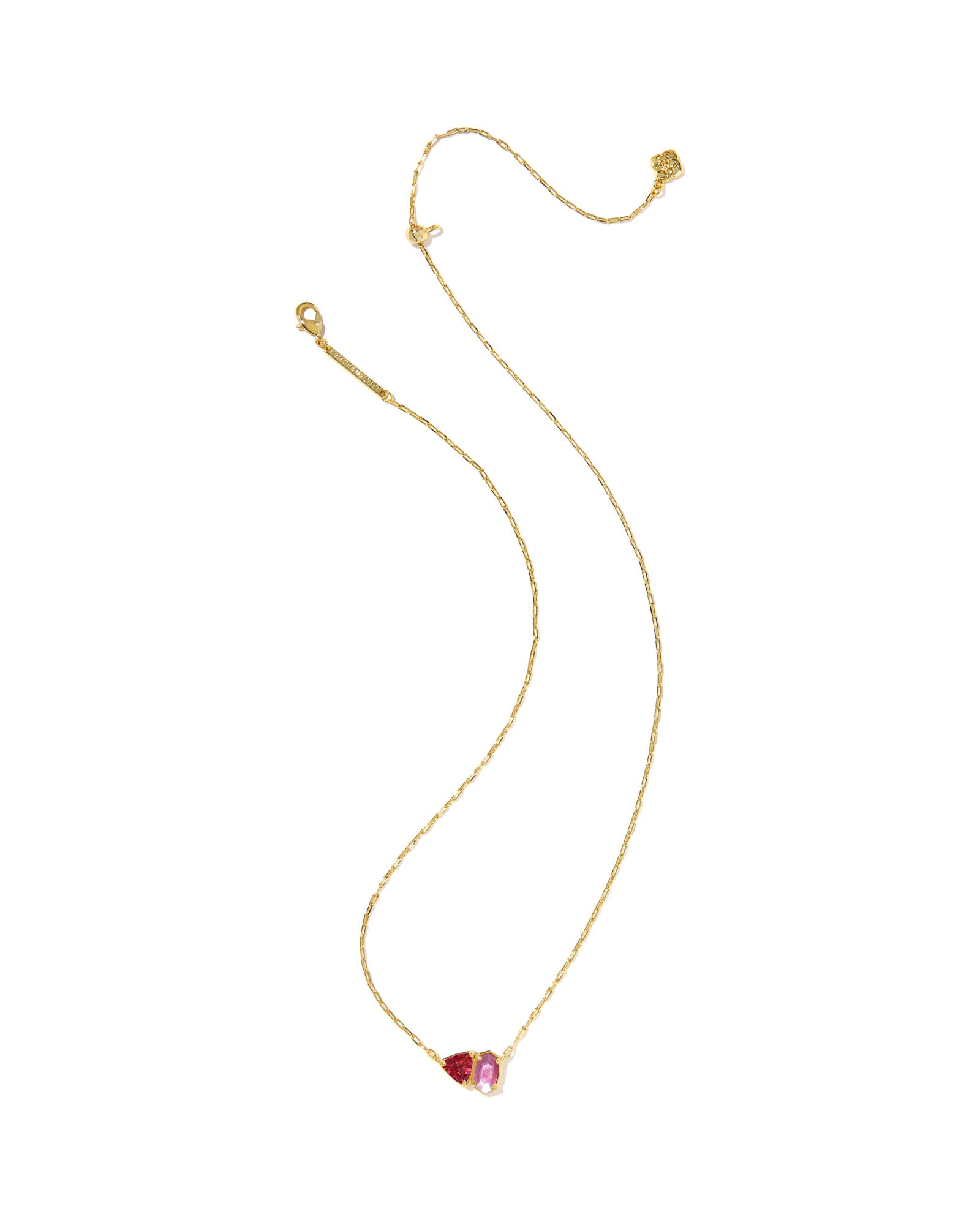 Tatum Gold Pink Mix Short Pendant Necklace