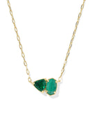 Tatum Gold Green Mix Short Pendant Necklace