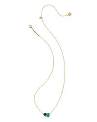 Tatum Gold Green Mix Short Pendant Necklace