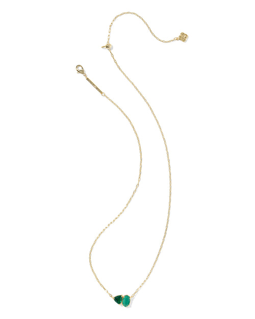 Tatum Gold Green Mix Short Pendant Necklace